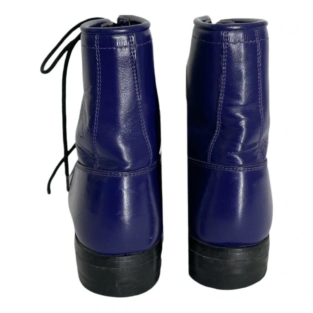 Justin Boots Girl’s Blue Lace Up Roper Boots Size 3.5 Western Equestrian Cowgirl